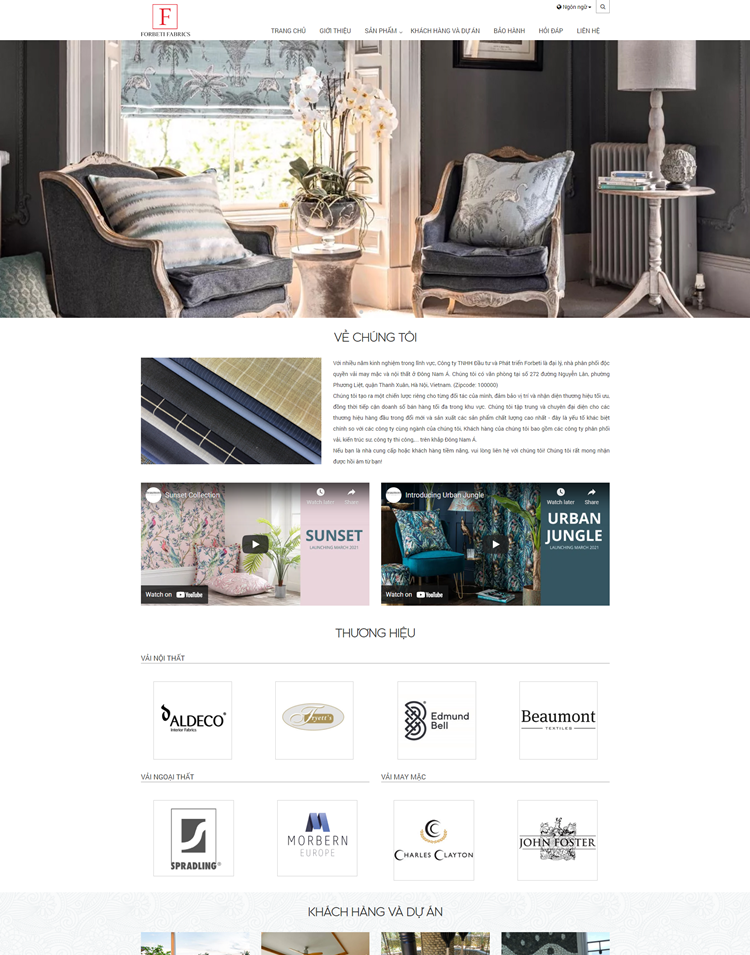 Website FORBETI FABRICS
